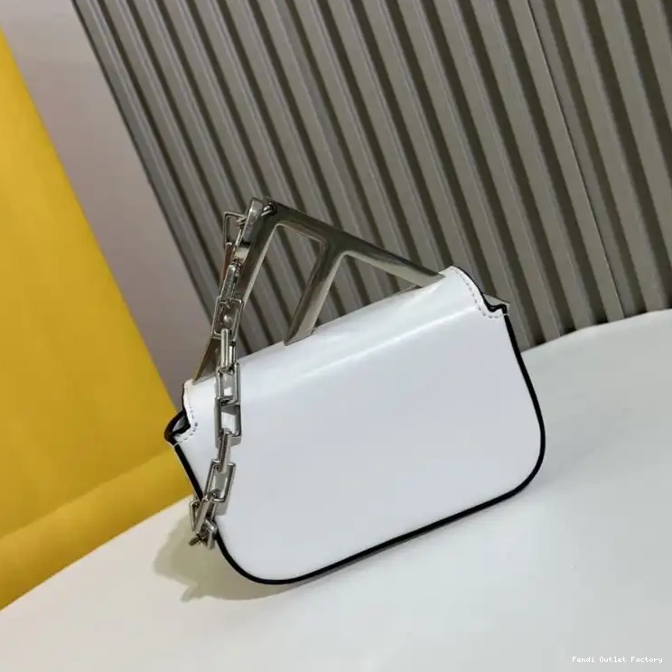 Affordable HOT Leather F Nano In Bag Calf White Fendi 0525
